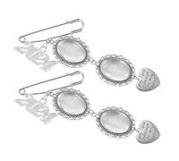 Garneck Plateaux Photo DIY en Verre et Alliage Lot de 2 set de Bases de Broches Pratiques pour Fabrication de Bijoux Personnalisés Accessoires Broche DIY pour Création Broches