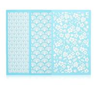 Garneck Pochoirs Sérigraphie Lavables et Séchage Rapide en Polyester Lot de 3 pour Argile Polymère pour Loisirs Créatifs et Décoration de Fête