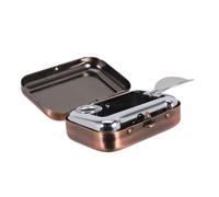 Garneck Portable Metal Ashtray with Lid Windproof Rectangular Pocket Ash Tray for Office Car Camping and Outdoor Use