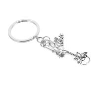 Garneck Porte-clés Décoratif de Zinc Robuste avec Pendentif Guitare et Micro Accessoire Rock pour Amateurs de Musique et Fans de Rock