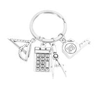 Garneck Porte Clés Mathématiques avec Pendentif Outils de Dessin pour Étudiants et Enseignants Accessoire Créatif et à Lusure