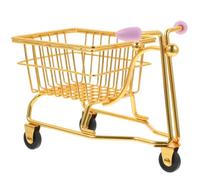 Garneck Porte-Éponge à Maquillage en Métal Doré Mini Chariot de Courses 3 Roues Égouttoir à Éponges Cosmétique Rangement Décoratif de Bureau et Salle de Bain 1 Pièce