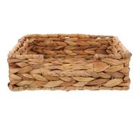 Garneck Porte Serviette de Table Carré Tressé la Main en Fer et Herbe Séchée, Grosse Capacité de Rangement Multifonctionnel pour Bureau et Restaurant, Style Rustique Élégant