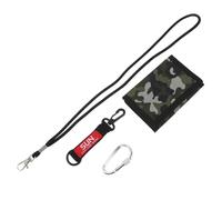 Garneck Portefeuille Camouflage pour Homme Trois Volets en Polyester Résistant avec Chaînette Anti-Perte Porte-Cartes et Porte-Clés Intégré Portefeuille de Voyage Compact pour Activités