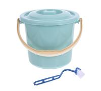 Garneck Pot de Chambre Portable 8L Bleu Couvercle et Brosse Incluse Urinoir en Plastique pour Adultes Garçon et Filles Femmes Enceintes et Personnes Âgées Bassin de Lit Hygiénique