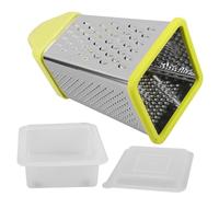 Garneck Râpe à boîte manuelle en acier inoxydable trancheuse à légumes 4 faces avec boîte de rangement pour cuisine