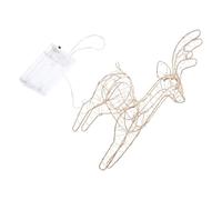 Garneck Renne Doré Fer avec Éclairage LED Décoration Lumineuse de Noël pour Table et Maison Figurine de Renne pour Vitrine de Noël