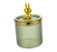 Garneck Réservoir de Rangement de Lapin Spatial Salle de Bains Mignon décoratif drôle Bureau Petits bocaux avec couvercles décor conteneur Candy Pots Bocal à Claire boîte Acrylique Vert
