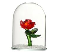 Garneck Rose Éternelle Cristal sous Cloche Verre Rouge Décoration Mariage Saint-Valentin Cadeau Fête des Mères Fleur Préservée et Symbole Éternel