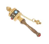 Garneck Roue de Prière Tibétaine Doré à Manivelle Ornement Religieux Créatif pour Décoration Bouddhiste Pendentif de Prière Pratique et Spirituel