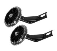 Garneck Roues Entraînement Vélo Garçon Fille Silencieuses avec Lumière Clignotante Et Support Ajustable Roues Auxiliaires Robustes Accessoires Vélo Protection Antidérapante Garçon