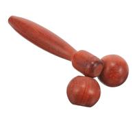 Garneck Rouleau de Massage Facial Manuel en Bois à Double Sphère Grand Modèle Rouge Outil de Massage pour Visage Cou et Contour des Yeux Tonifiant et Relaxant pour Soins Peau