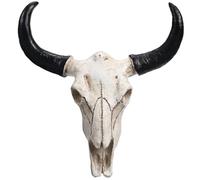 Garneck Sculpture en résine - Artisanat - Imitation tête de taureau - Sculpture murale - Décoration d'Halloween - 21 x 18 x 5 5 cm