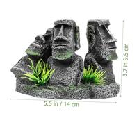 Garneck Sculpture Moai Résine pour Aquarium Décoration Et Résistante Aux Chocs Accessoire Léger Décoloration pour Bassins Ile De Pâques Et Réservoirs Aquatiques