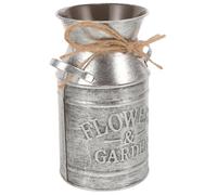 Garneck Seau à Fleurs Vintage Fer avec Poignées Doubles Pot à Lait Rustique pour Jardin et Décoration Extérieure Robuste et Facile à Déplacer pour Fleurs Fraîches et Séchées