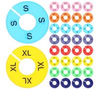 Garneck Séparateurs Ronds en Plastique Résistants et Réutilisables pour Vêtements Lot de 40 Codes de Taille Colorés pour Organiser Garde-robe Facilement