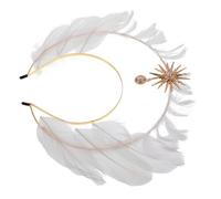 Garneck Serrage-tête Couronne Blanche en Métal et Fibre pour Femmes avec Éclat, Accessoire Polyvalent Style Papal pour Costumes Renaissance et Défilés