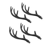 Garneck Serrage-tête en Bois de Cerf DIY 2 Paires Taille Moyenne Noir, Accessoires pour Loisirs Créatifs, Décorations pour Halloween et Fêtes de Noël, Coiffe Festive en Plastique Réaliste