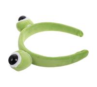 Garneck Serrage-tête en Peluche Vert Tête de Grenouille et Grands Yeux, Confortable et Antidérapant, Bandeau Amusant pour Maquillage à Domicile, Accessoire Cheveux pour Femmes et Hommes