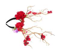 Garneck Serre-tête Fleuri Forme De Corne De Cerf Coiffe Modelante Décorative Bandeau Pour Cheveux De Fête