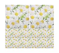 Garneck Serviettes de Table en Papier à Motifs Floraux Marguerite, Lot de 20 Pièces, Résistantes la Déchirure et Faciles à Plier pour Fêtes D'anniversaire et Événements Spéciaux