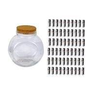 Garneck Set De Bouteilles à Souhaits Verre Kit Créatif avec Capsules Anneaux pour Décoration Et Messages Personnalisés Noir