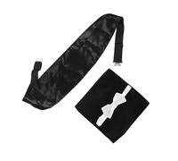 Garneck Set de Ceinture Plissée et Mouchoir de Poche pour Homme Accessoire de Costume Formel Mariage Banquet et Réunions Affaires Facile à Entretenir Noir et Blanc