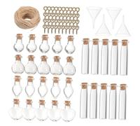 Garneck Set de Mini Bocaux Verre avec Bouchons Liège Petits Flacons à Souhaits et Bouteilles à Message Décoration DIY pour Souvenirs et Cadeaux