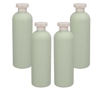 Garneck Set de Voyage 4pcs Flacons de Shampoing Vides 400ml en Plastique Réutilisables et Rechargeables pour Toilette, Distributeur de Savonnette Vert Élégant pour Valise