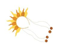 Garneck Sparkly Fire Headband With Bead Chains For Women And Lightweight Sun Flame Hairband Festival Accessory For Halloween Carnival And Theme Parties