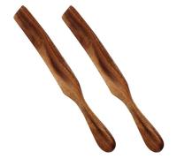 Garneck Spatules à Beurre en Bois 2 Pcs Racloirs Plats pour Confiture et Ustensiles Cuisine Écologiques Petite Raclette Naturelle pour Tartiner et Mélanger