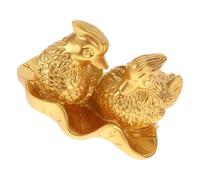 Garneck Statue de Canards Mandarins en Résine Dorée pour Décoration Mariage Base Stable, Modèle Vivant et Élégant, Maison ou Cérémonie de Mariage