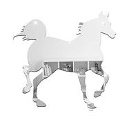 Garneck Sticker Mural Cheval Acrylique Miroir Argenté Décoration Murale Chambre Et Bureau Surface Miroir Amovible Autocollant Facile à Poser Et Étanche