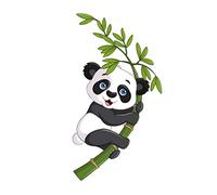 Garneck Sticker Mural Jouant sur La Branche Bambou Sticker Mural Amovible pour Les Enfants Bébé Chambre de Bébé Chambre Salle de Jeux Décorations (24X45 Cm)