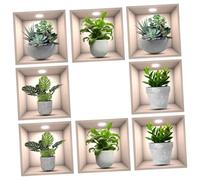 Garneck Stickers Muraux Plantes 3d Pvc sans Décoloration Autocollants Repositionnables pour Décoration Murale Végétale Salon Chambre 4 Pièces 30x30 Cm Décoration Intérieure Solide