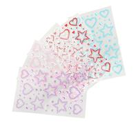 Garneck Stickers Strass Auto-Adhésifs Visage 5 Pièces Cœurs et Étoiles en Strass Argenté Ab Rose Violet Rouge et Bleu Décorations Hypoallergéniques pour Maquillage Scène Festival et