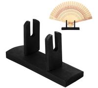 Garneck Support de Rangement pour Éventail Japonais en Bois: Présentoir Pliable pour Éventail à Main Porte Ventilateur Base de Présentation Style Chinois Maison Bureau Galerie, Black