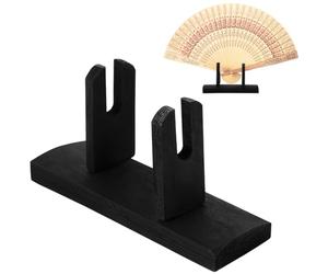 Garneck Support de Rangement pour Éventail Japonais en Bois: Présentoir Pliable pour Éventail à Main Porte Ventilateur Base de Présentation Style Chinois Maison Bureau Galerie, Black