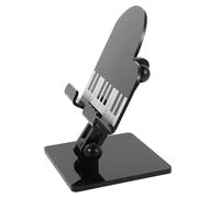 Garneck Support de Téléphone Portable Pliable en Acier Noir Motif Piano à Queue, Support de Levage Réglable pour Bureau, Stabilisateur Antidérapant Compatible Table et Voyage, Accessoire