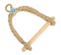 Garneck Support Papier Toilette Suspendu Rotin Naturel Style Méditerranéen Pratique et Décoratif pour Salle de Bain Accessoire Bois Tressé sans Perçage