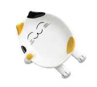Garneck Support Pot Céramique Multifonctionnel pour Couvercle Repose Cuillère et Porte-baguettes Organisateur Pratique Ustensiles de Cuisine Noir et Jaune Décor Carton Élégant