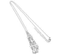 Garneck Support pour Collier Cristal Vide en Métal Argenté, Cage Porte-pierre Ajustable, Accessoire Bijouterie DIY pour Création de Bijoux Féminins, Pendentif L Taille, Usage Personnalisé