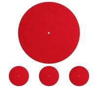 Garneck Tapis Rond Rétro en Feutre de Laine 12 Pouces Rouge Antidérapant pour Platine Vinyle, Lot de 4 Pièces, Tapis de Disque de Musique Lavable, Décor Musical Vintage pour Salon