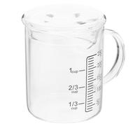 Garneck Tasse à Mesurer Verre avec Poignée Antidérapante Bol Doseur Gradué Couvercle Résistant Chaleur pour Usage Domestique et Pâtisserie