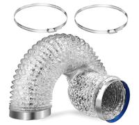 Garneck Tuyau de Ventilation Aluminium avec Clips Réglables et Ruban Adhésif Flexible et Chaleur Gaine Évacuation pour Cuisine et Usage Commercial