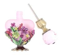 Garneck Verre et Métal Flacon de Parfum Rétro 5ml, Rose | Réutilisable, Facile à Remplir, pour Parfum ou Huiles Essentielles, Présent Élégant, Vitrine
