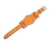 Garneck Vintage Jaune de Montre en Cuir Véritable Bracelet pour Montre | Remplacement 20mm, Style Mode Raffiné, Plus Léger que L’acier, Confort Quotidien