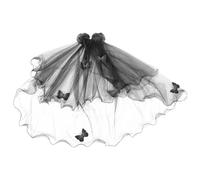 Garneck Voile Noir Gothique pour Mariée Accessoire de Tête Confortable Maille Respirante pour Halloween Mariage Cosplay et Enterrement de Vie de Jeune Fille