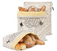 Garnen Lot de 2 Sacs à Pain en Cire d'abeille (33x43cm)