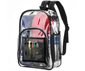 Garnen Sac à Dos Transparent Imperméable Grand Sac en PVC, 36cm